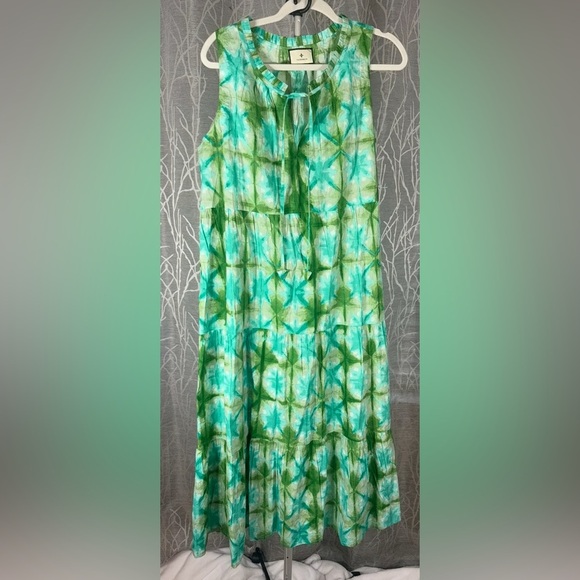 Tuckernuck Green Tie-Front Maxi Dress L - Picture 2 of 9